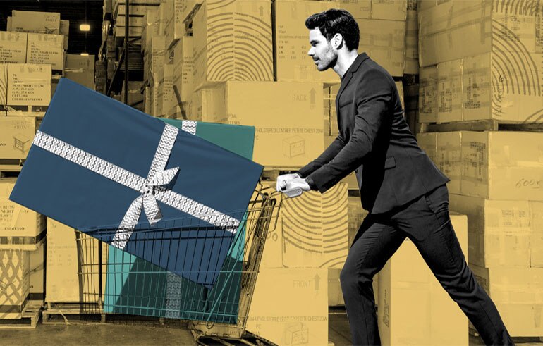 Man with cart
