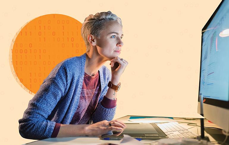 Lady at desk