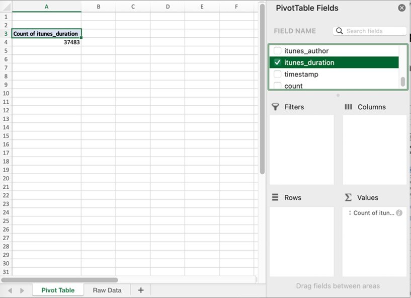 first pivot table 1