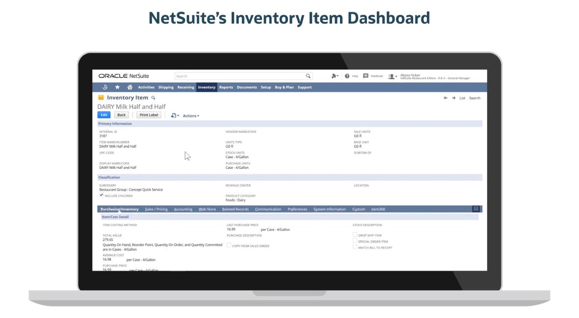infographic ns inventory item dashboard