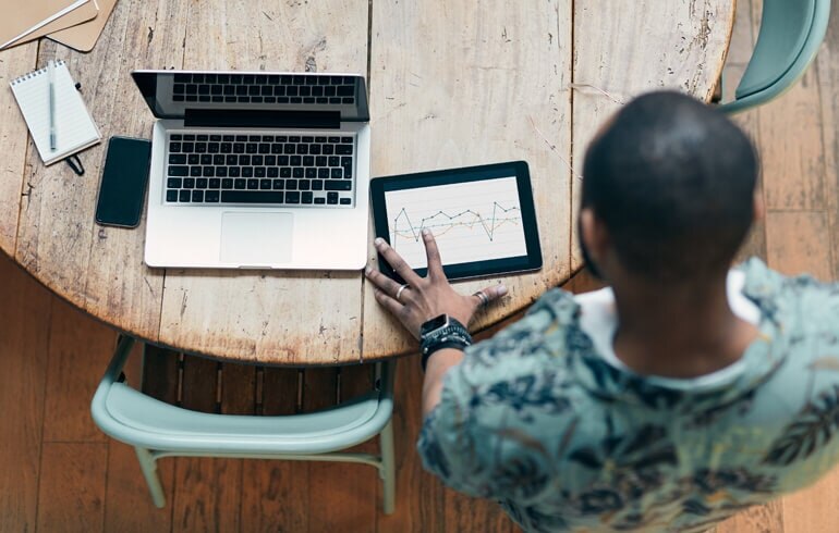 Guy on ipad