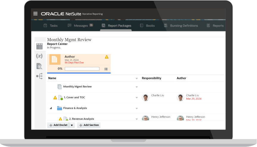 Publish and Distribute Reports Dashboard