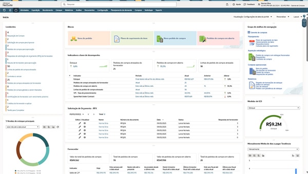 Painel do gerente de compras do NetSuite | Dashboard Procurement