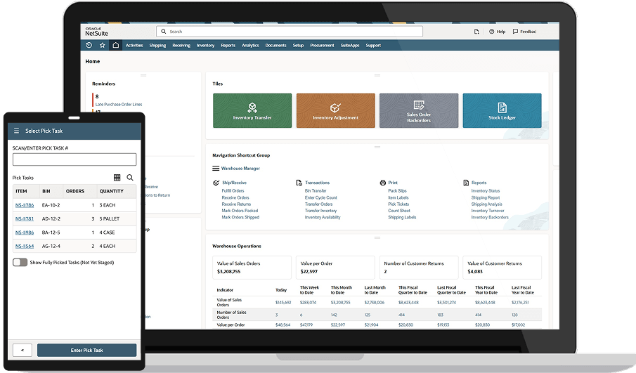 multi-order picking dashboard